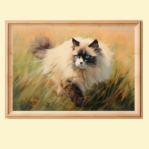 Cat Painting, Cat Printable Wall Art Download, Pet Digital Artwork, Cat Portrait, Cat Lover Gift, Feline Print Wall Decor, Digital Download