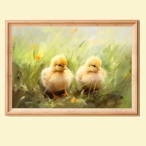 Easter Baby Chicks Print: Spring Nursery Decor (Instant Download)