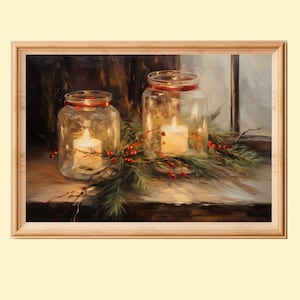 Winter Still Life Print, Rustic Wall Decor, Christmas Home Decor, Moody Wall Art, Cottagecore Christmas Print, Digital Download