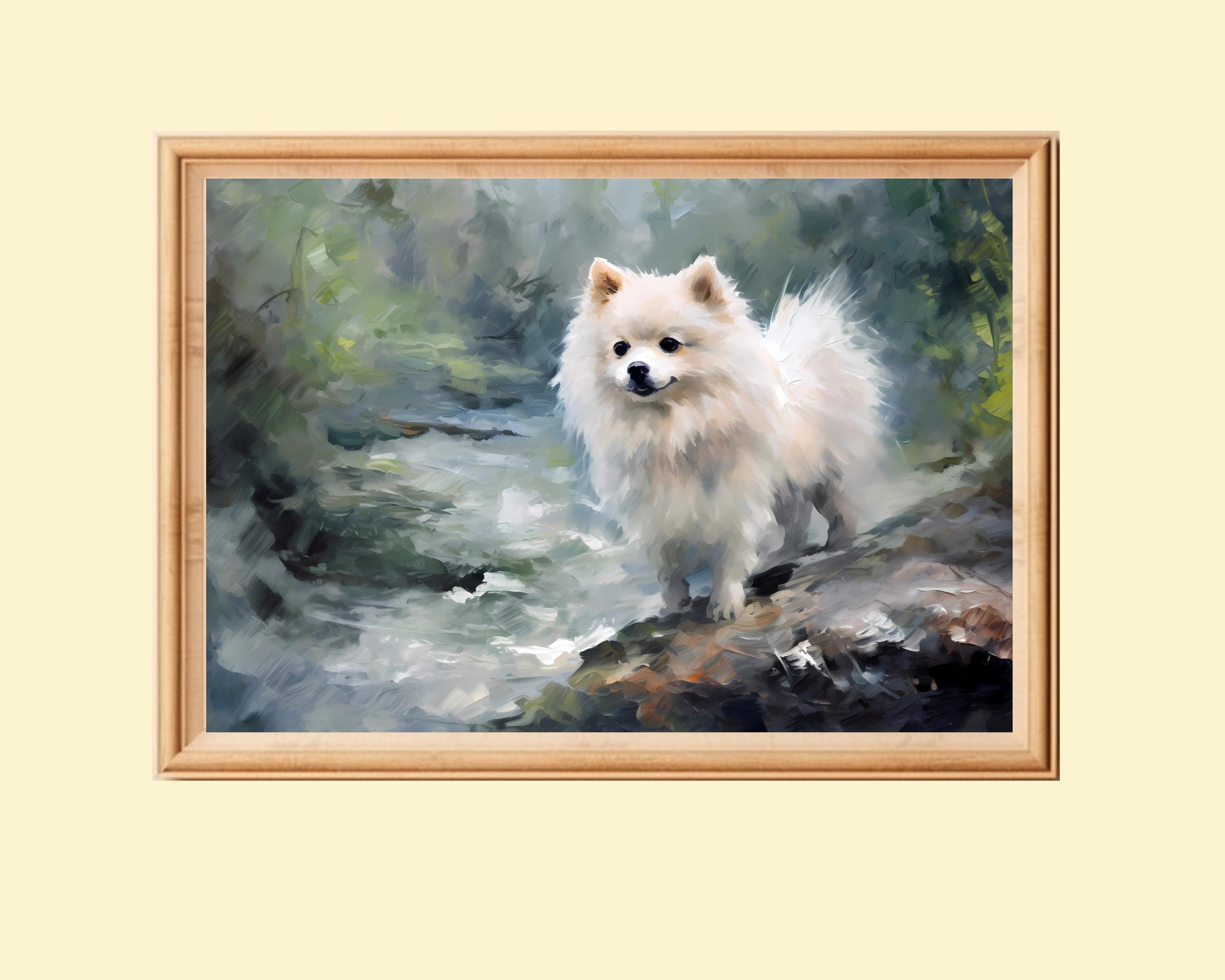 Pomeranian Dog Impressionist Painting: Animal Wall Art (digital