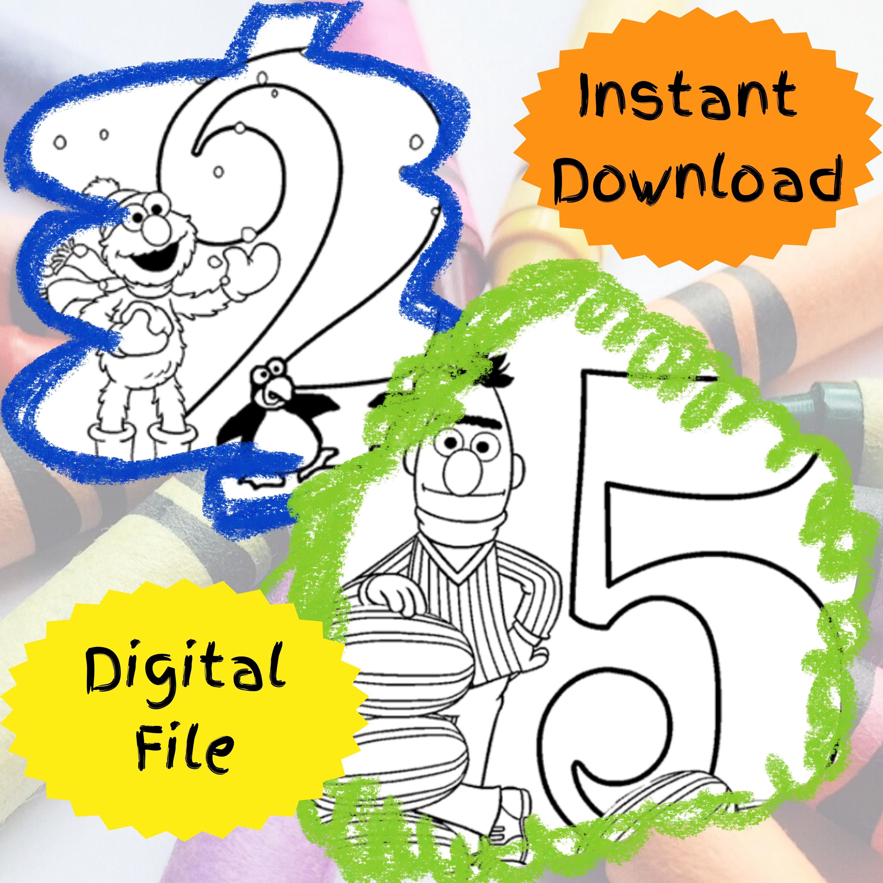 Sesame Street Numbers Coloring Pages (20 Pages) - Etsy