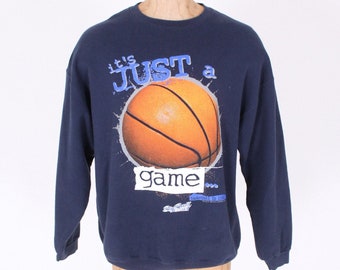 vintage 90s Basketball is Life oversized sweatshirt BBball It's Just a Game Yeah Right! 1990s Big Ball Sports all over print shirt large