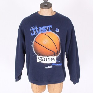 vintage 90s Basketball is Life oversized sweatshirt BBball It&#39;s Just a Game Yeah Right! 1990s Big Ball Sports all over print shirt large