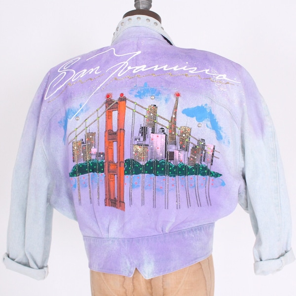 Airbrush Jean Jacket Etsy