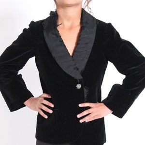 antique 1920s black velvet art deco opera coat flapper victorian kids jacket