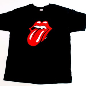 Camiseta de concierto de los Rolling Stones vintage banda de algodón negro banda de rock tamaño XL