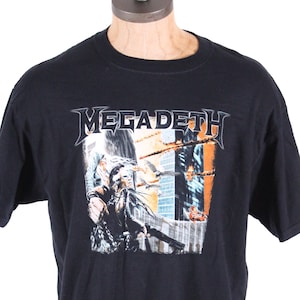 vintage MEGADETH tour concert shirt 1990s screenprint black cotton tshirt tee top XL