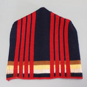 vintage 1960s Mod snow hat Toboggan ski knit winter beanie red blue yellow