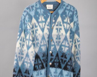 VTG Barclay 60s Mohair/lambswool Fuzzy Burgundy Striped Knit