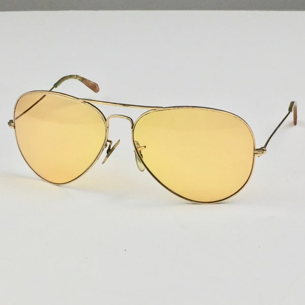 Ray Ban Original Gold Vintage Shooter Sunglasses Made in USA Bausch & Lomb 1950's