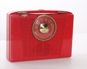 vintage 1950s red RCA Victor mod radio eames era mid century modern space age atomic