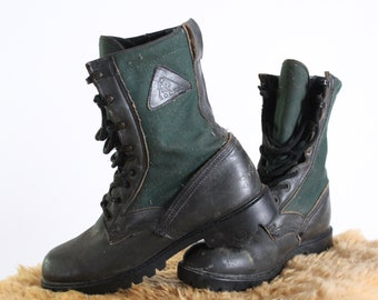 Rocky boots vintage hiking work military black leather lace up shoes size 9.5