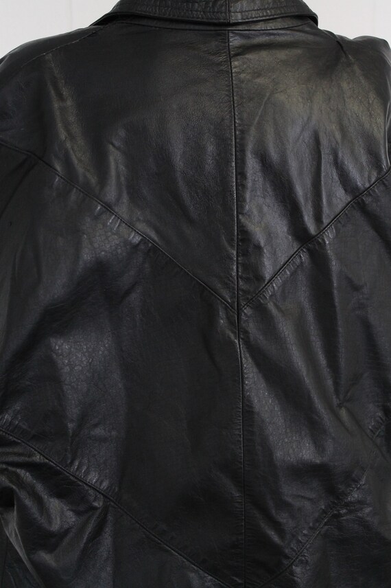 1980s batwing leather jacket snakeskin print over… - image 7