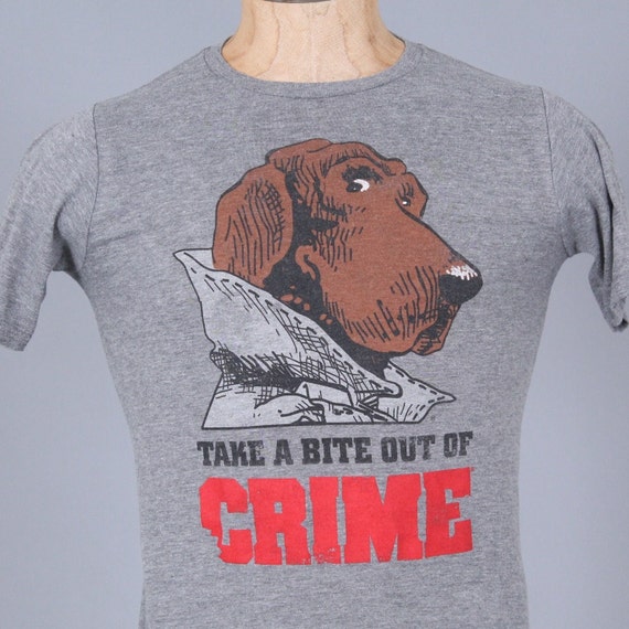 Buy Vintage Mcgruff Crime Dog T Heather Gray Soft Jersey Tee in India