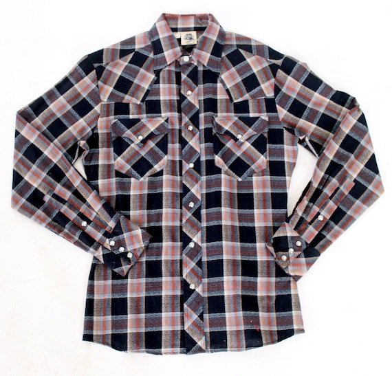 Kennington western plaid shirt vintage 1970s west… - image 1