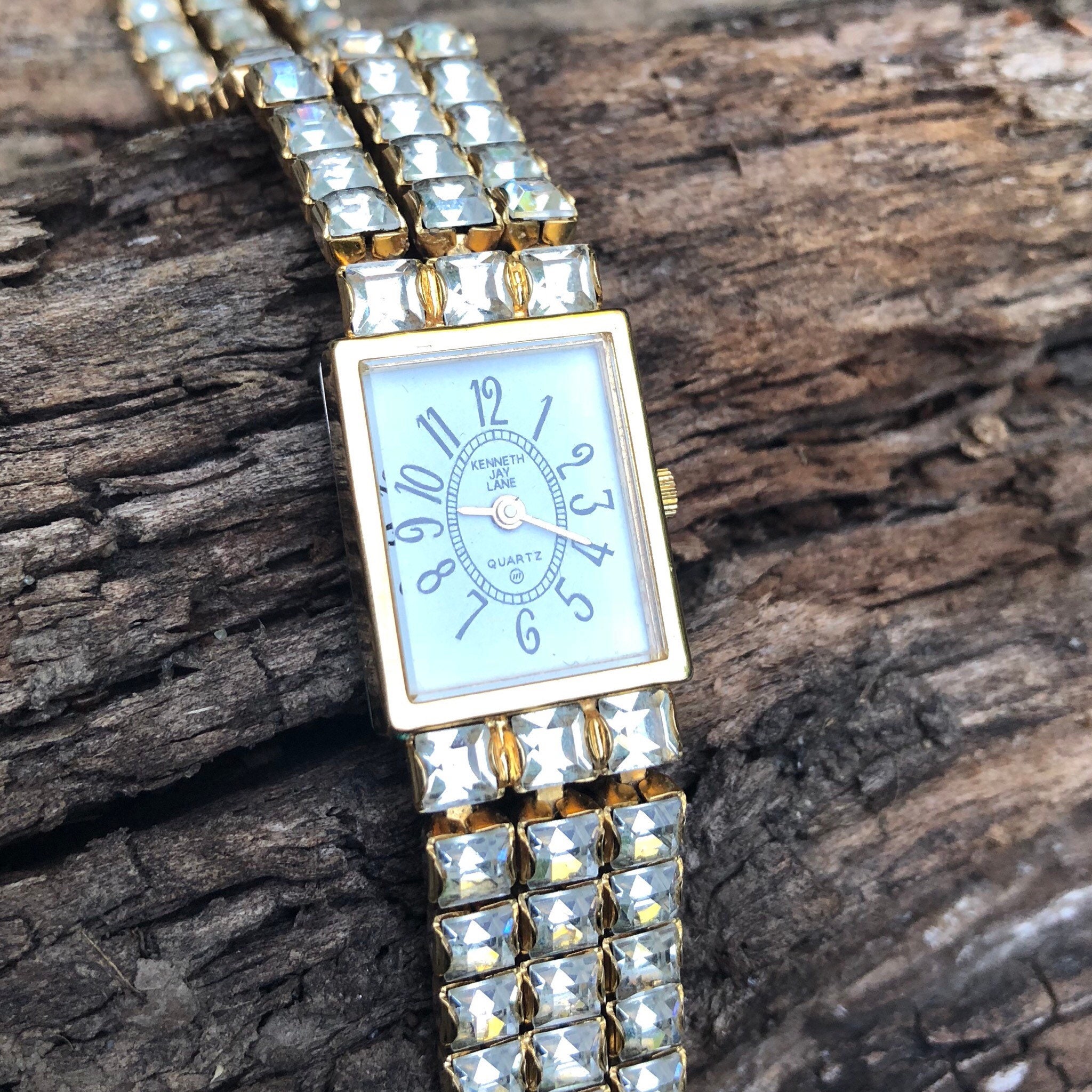 Kenneth Jay Lane Rhinestone Watch Vintage KJL Designer  display picture 2