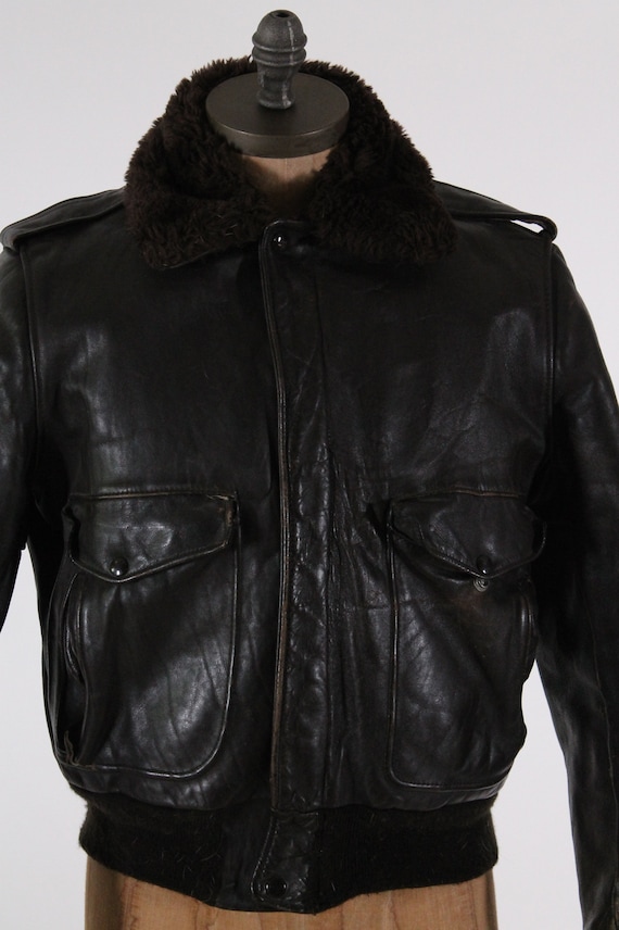 Schott Bros. bomber jacket vintage brown leather … - image 4