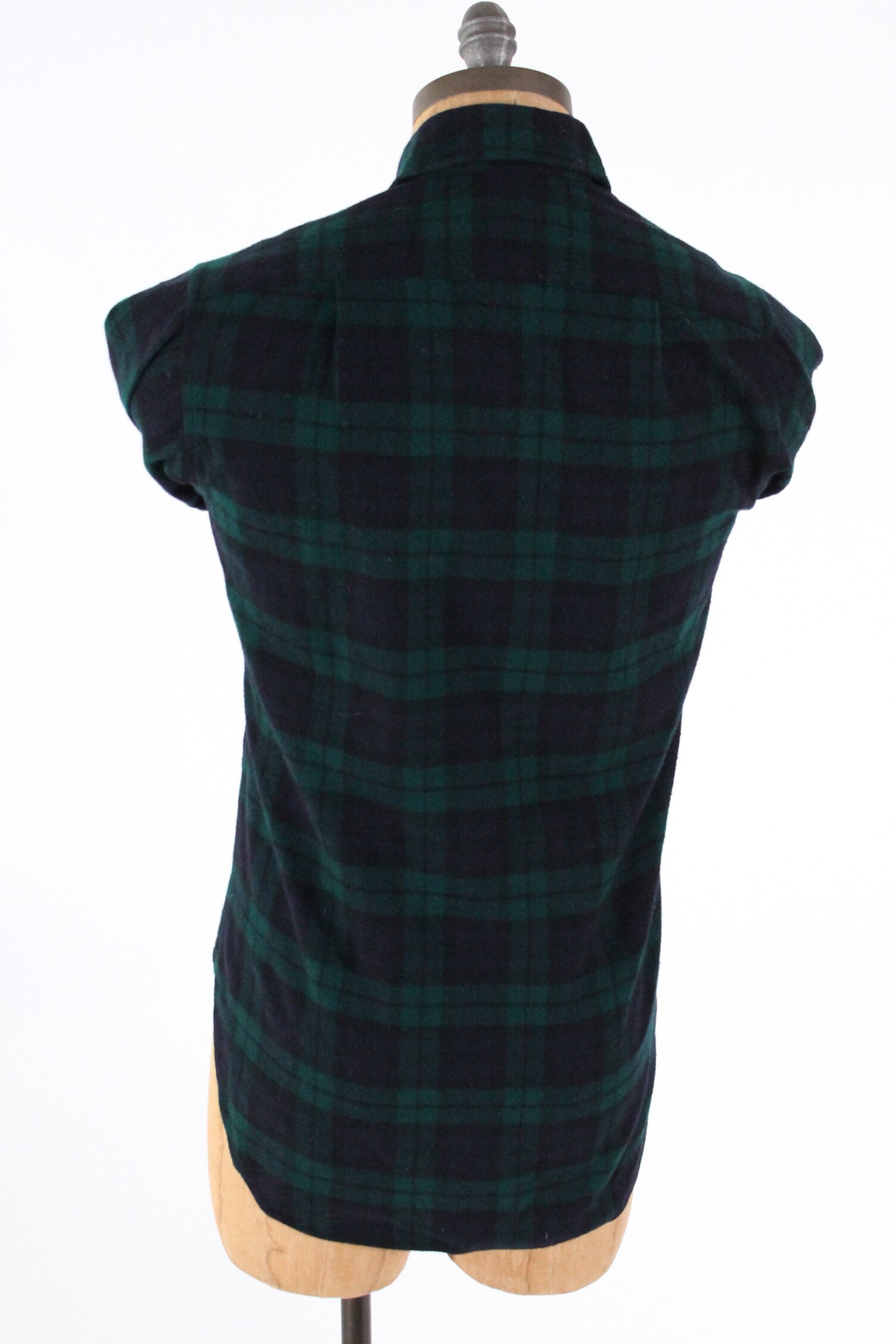 Chemise Vintage Pendleton Années 60 - Laine Flanelle à Carreaux Vert/bleu - Taille M - Style Rétro