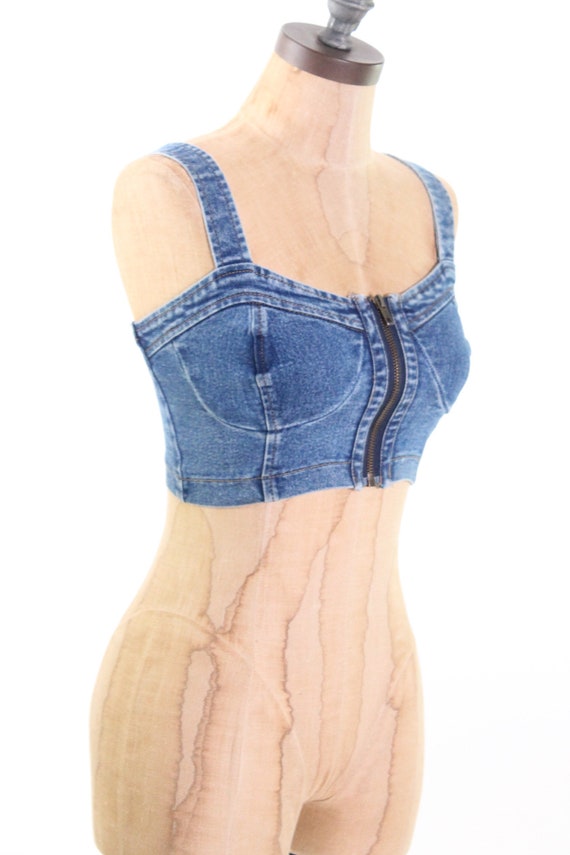 1990's vintage denim Jean stretch bikini bra halte