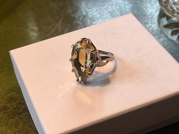 Sterling silver + Citrine statement ring large ge… - image 15