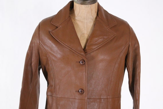 Vintage Deer Wear Brown Leather Jacket 1970s Mens Soft Deer Hide 