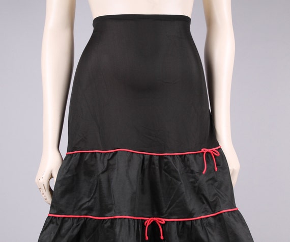 vintage 1950s Luxite slip lingerie black & red bo… - image 2