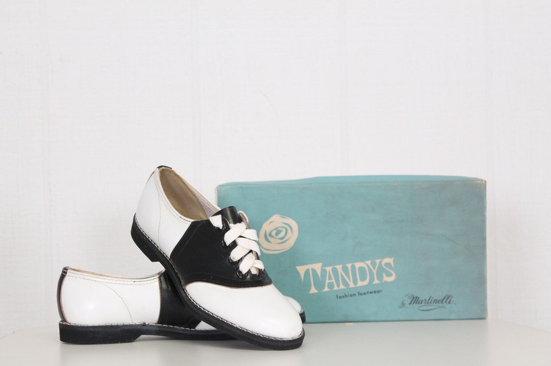 Vintage 1950s Saddle Shoes Black White Leather Dance Oxfords Size 6 Il 1080xN.4779570631 8i2z
