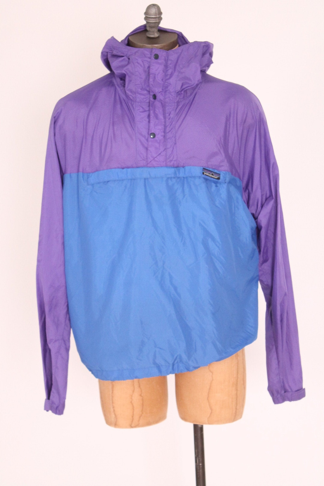 Vintage Patagonia Blue Purple Color Block Rip Stop Grid Windbreaker ...