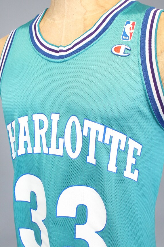 Vintage 1990's Charlotte Hornets 'Alonzo Mourning' CHAMPION Jersey Sz.