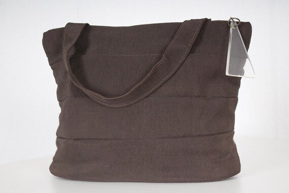 Sac à Main Vintage Marron Clair En Faux Cuir - Occasion Très Bon état