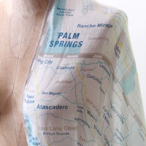 KATE SPADE scarf wrap shawl west coast map Palm Springs California Las Vegas Nevada Mexico image 7