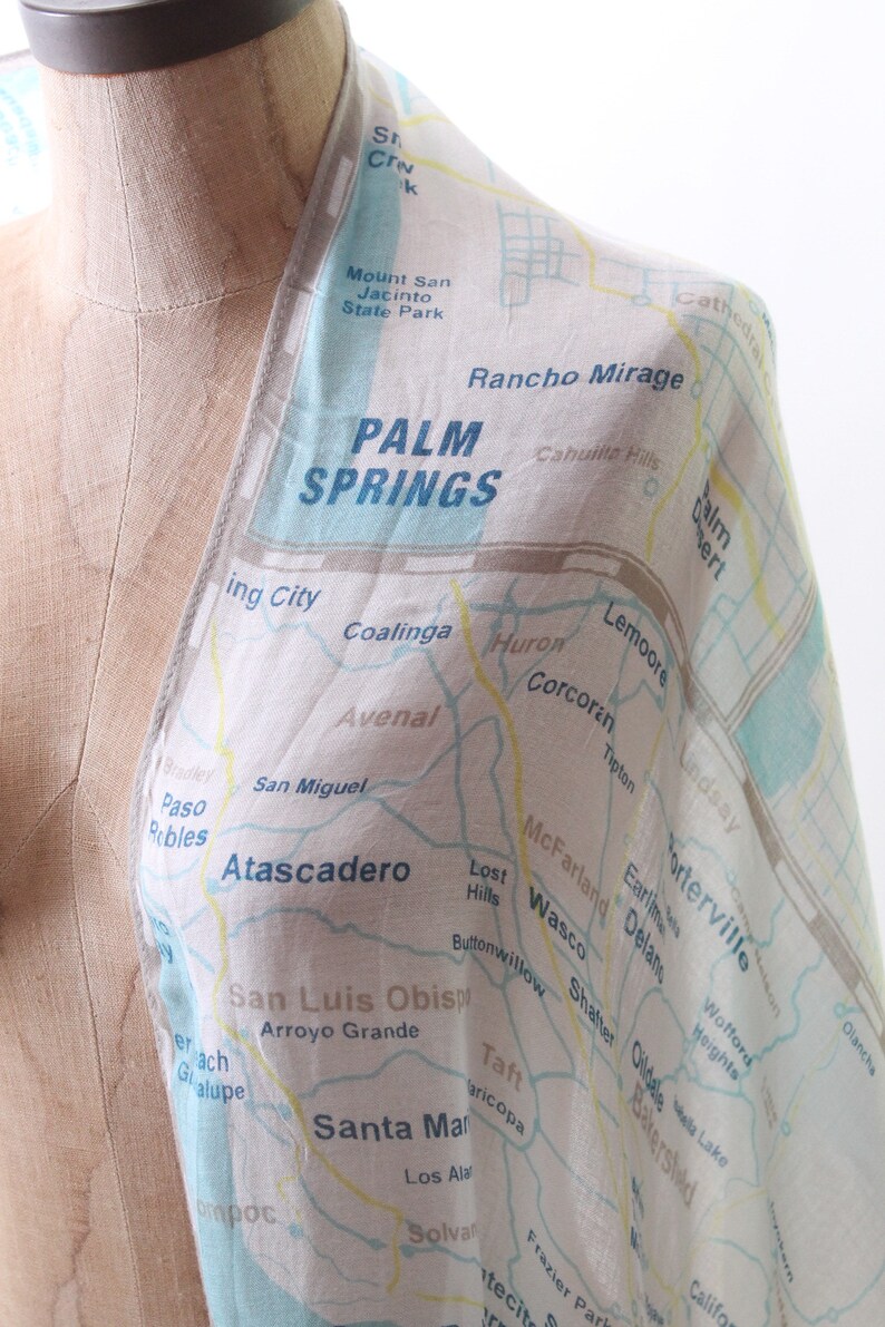 KATE SPADE scarf wrap shawl west coast map Palm Springs California Las Vegas Nevada Mexico image 7