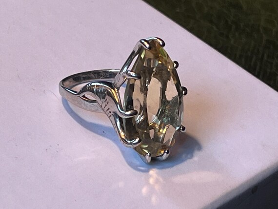 Sterling silver + Citrine statement ring large ge… - image 10