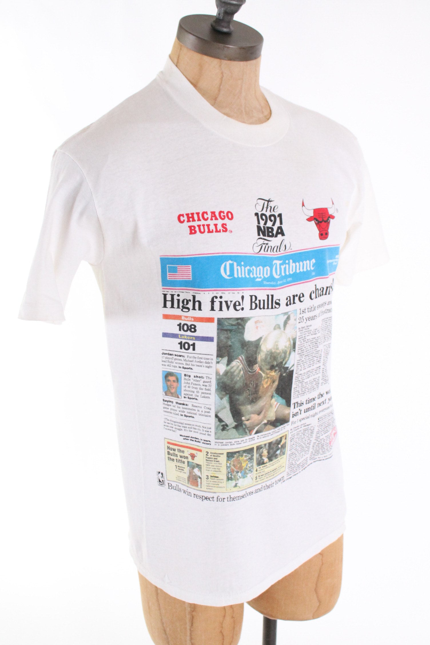 1990s Chicago BULLS T Shirt L Vintage Michael Jordan 1991 NBA - Etsy