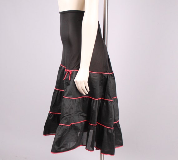 vintage 1950s Luxite slip lingerie black & red bo… - image 3