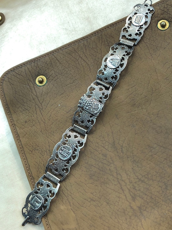 Bracelet Art Déco Vintage En Corail Naturel Et Argent Doré - Années 1920, Occasion, Bijou Ancien