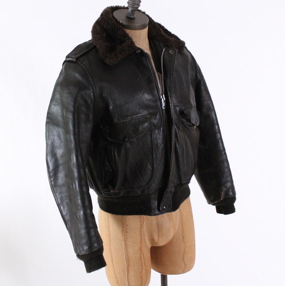 Schott Bros. bomber jacket vintage brown leather … - image 6