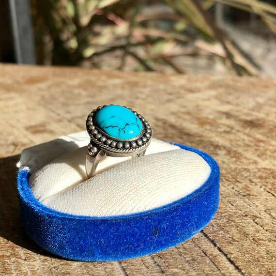 Antique Persian Turquoise + sterling silver ring - image 6