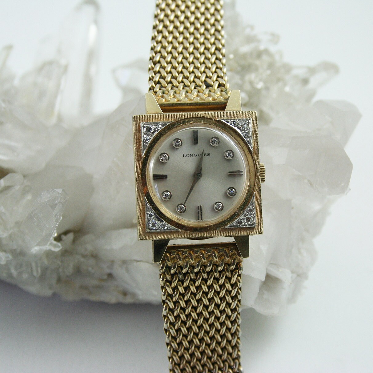Solid gold longines watch sales