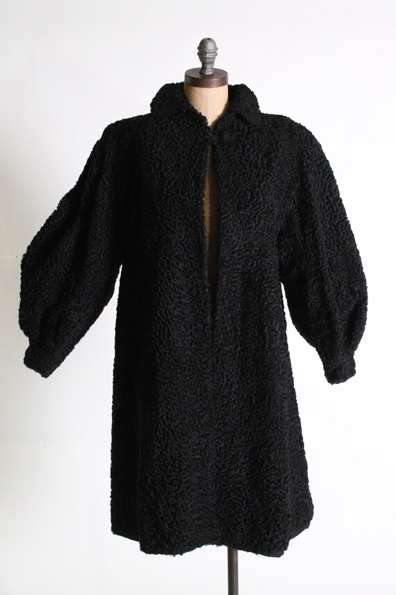 Vintage Persian lamb fur coat black curly lamb sk… - image 8