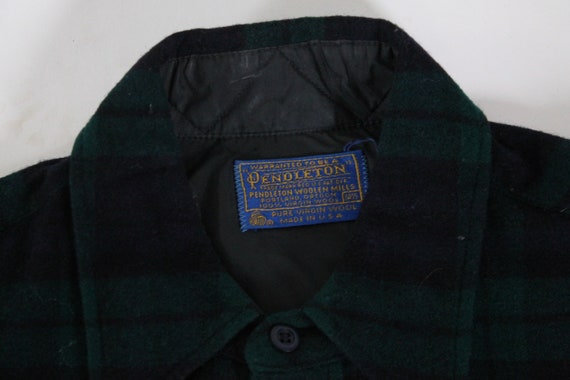 vintage PENDLETON wool plaid button log sleeve sh… - image 6