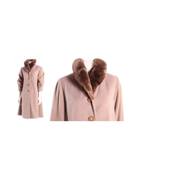 40s Sheared Beaver fur + Wool swing coat vintage 1