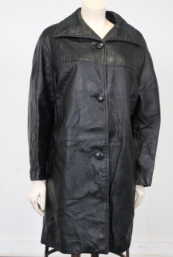 ジャケット・アウター Vnintage leather mods coat Vintage 1970s Ascot Model Mod Dark Green Vinyl Faux Leather