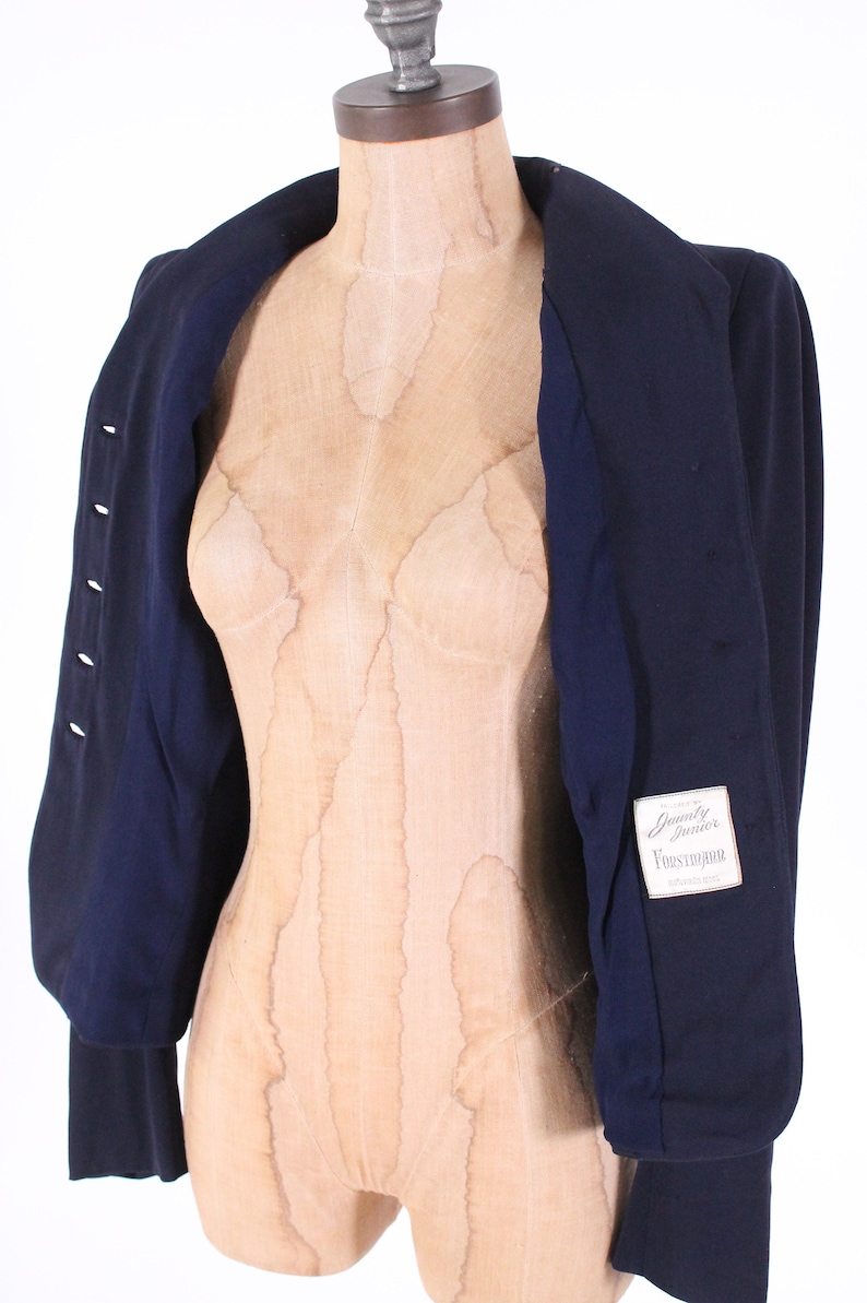 1940s Wool Gabardine Jacket Navy Blue Nurse Ratched Fitted Etsy