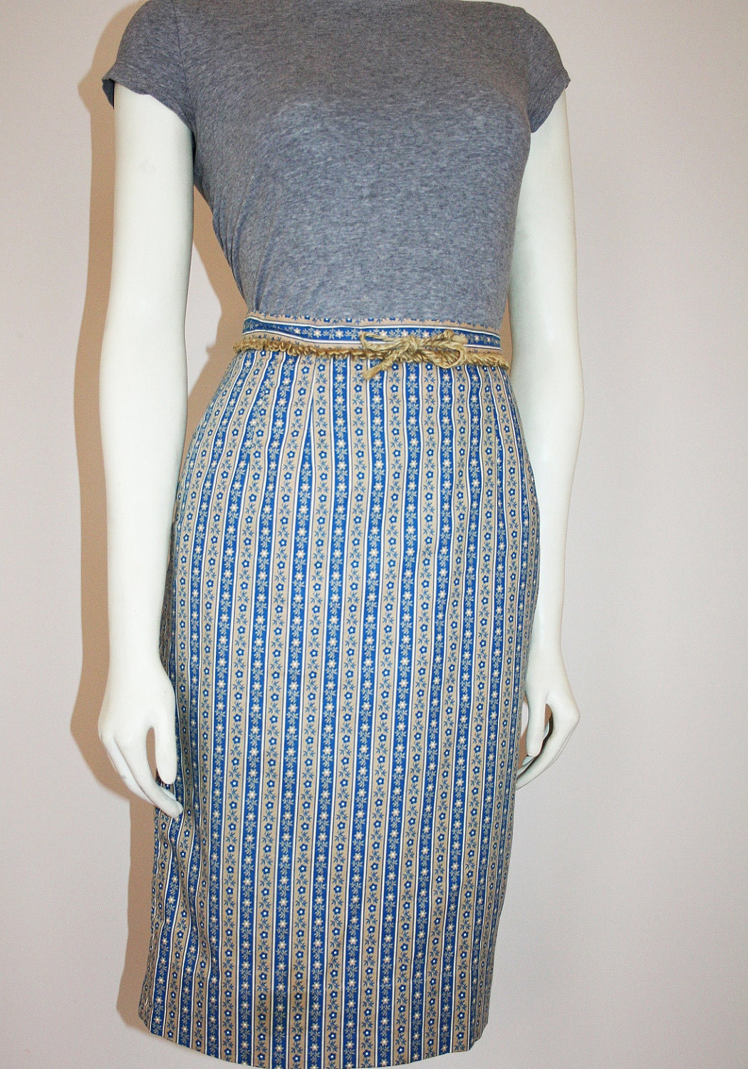 Vintage 1960s 2 Pc Dress Set Mad Men Secretary Blue Stripe - Etsy