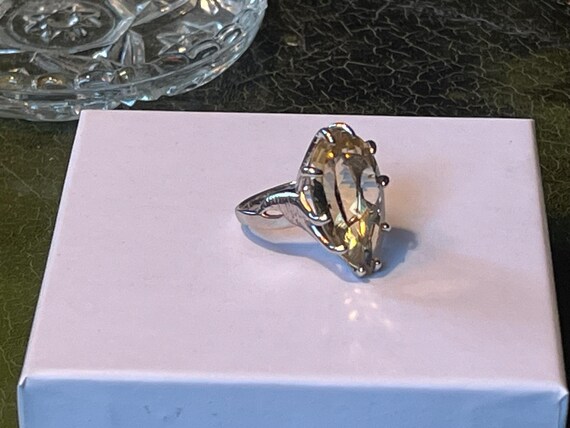 Sterling silver + Citrine statement ring large ge… - image 14