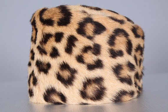 Leopard Cheetah Real Fur Pillbox Hat 