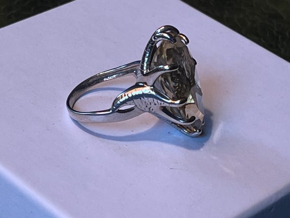 Sterling silver + Citrine statement ring large ge… - image 12