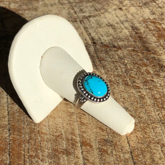 Antique Persian Turquoise + sterling silver ring - image 3