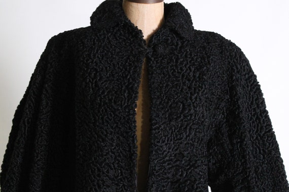 Vintage Persian lamb fur coat black curly lamb sk… - image 7